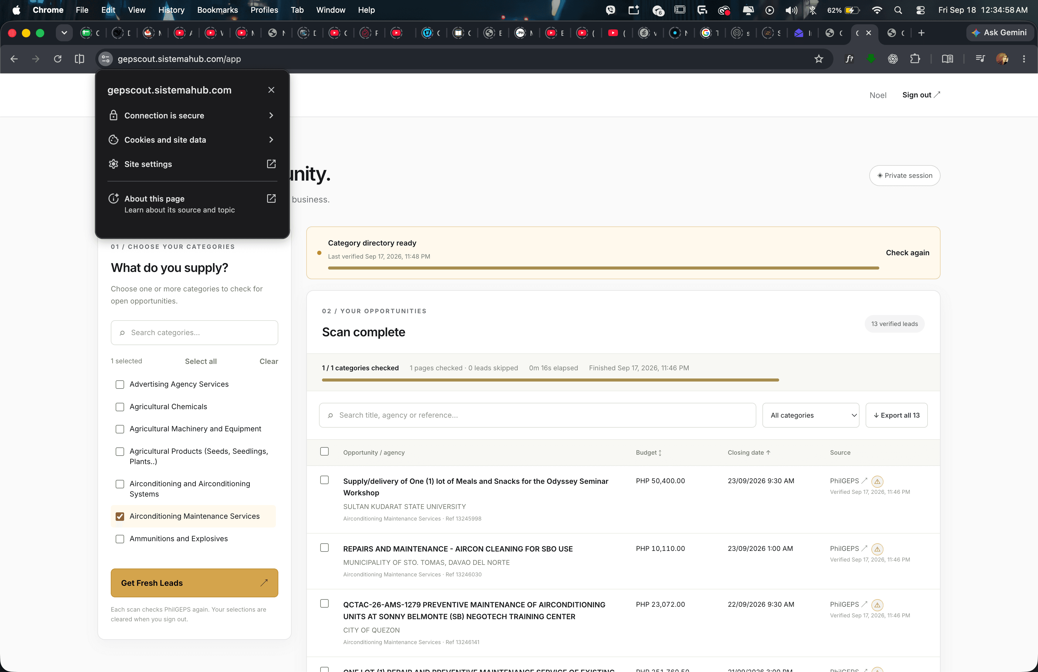 Step 2: Open Chrome site controls