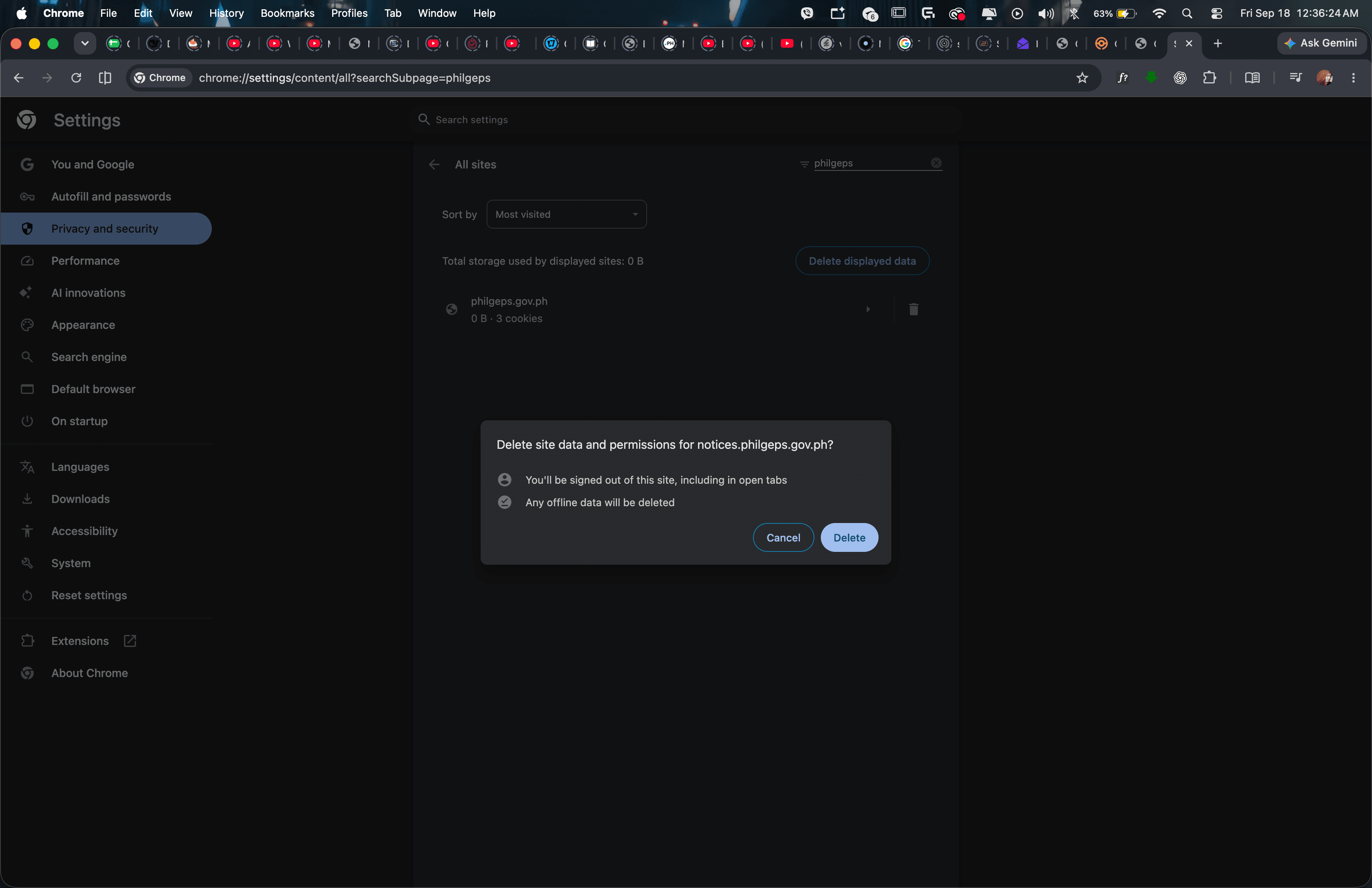 Step 8: Confirm the deletion